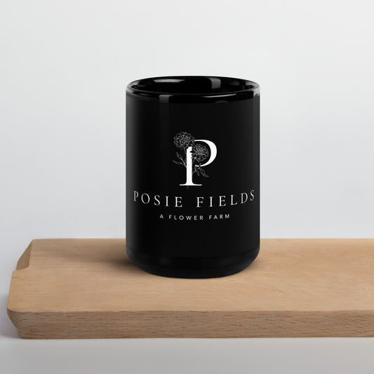Black Glossy Posie Fields Mug